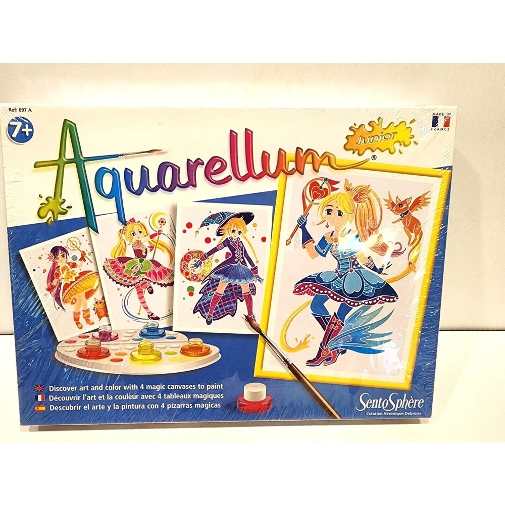 SentoSphere Aquarellum Junior - Magical Girls - embossed canvas kit - NIB